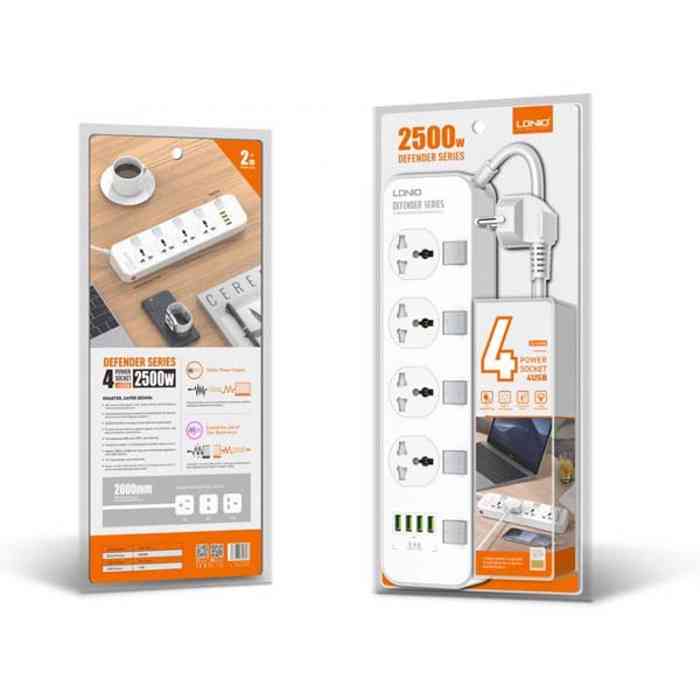 LDNIO SC4408 Power Strip 4 Port with 4 USB EU